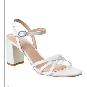 Stuart Weitzman White Leather Sandal Block Heel Women’s Size 8